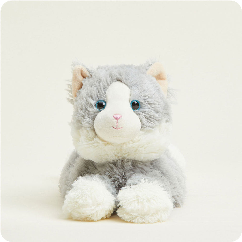 Laying Down Gray Cat Warmies - Restful Home Favorite